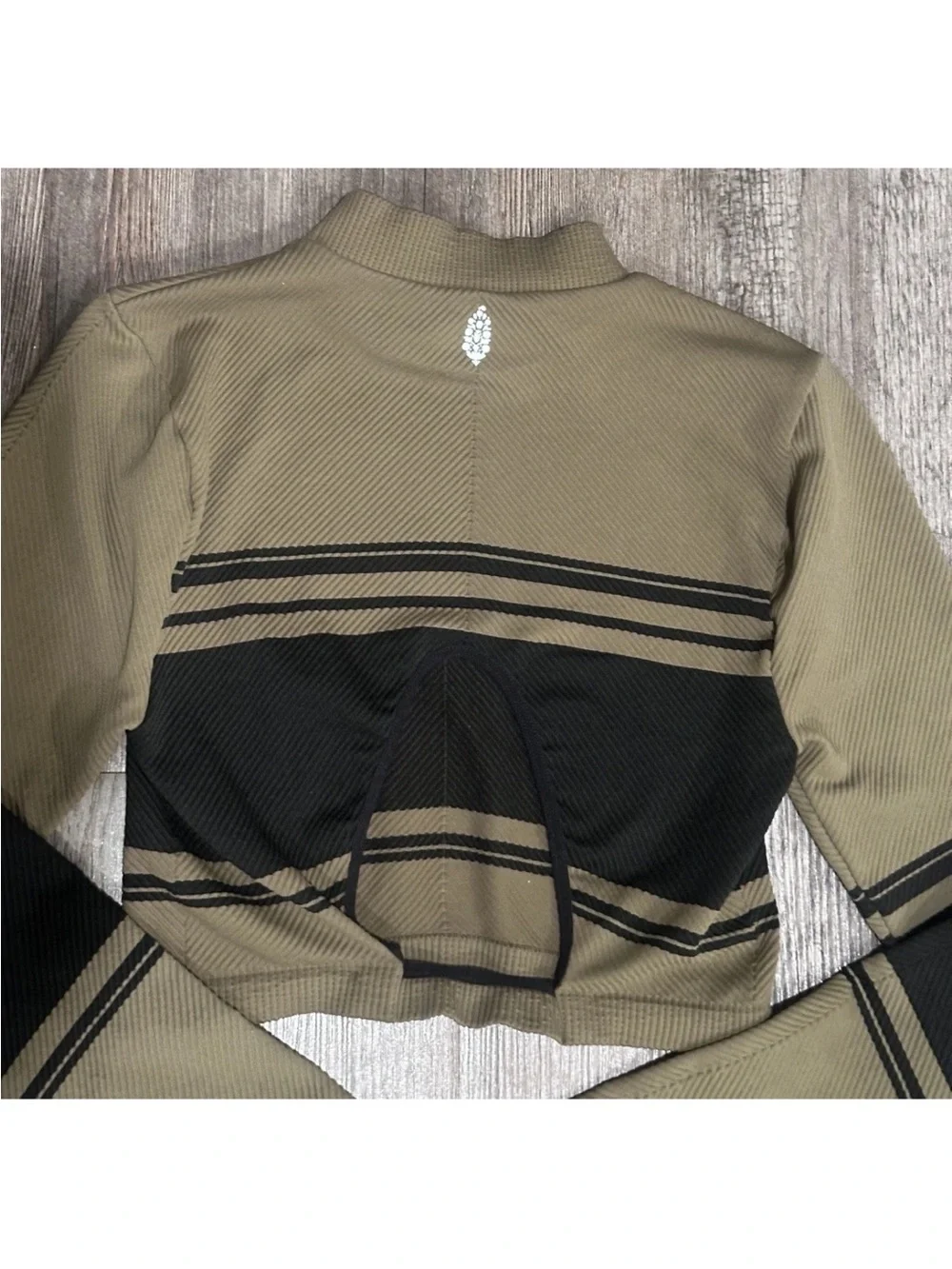 Free People Finish Line Long Sleeve Top M brown and Black